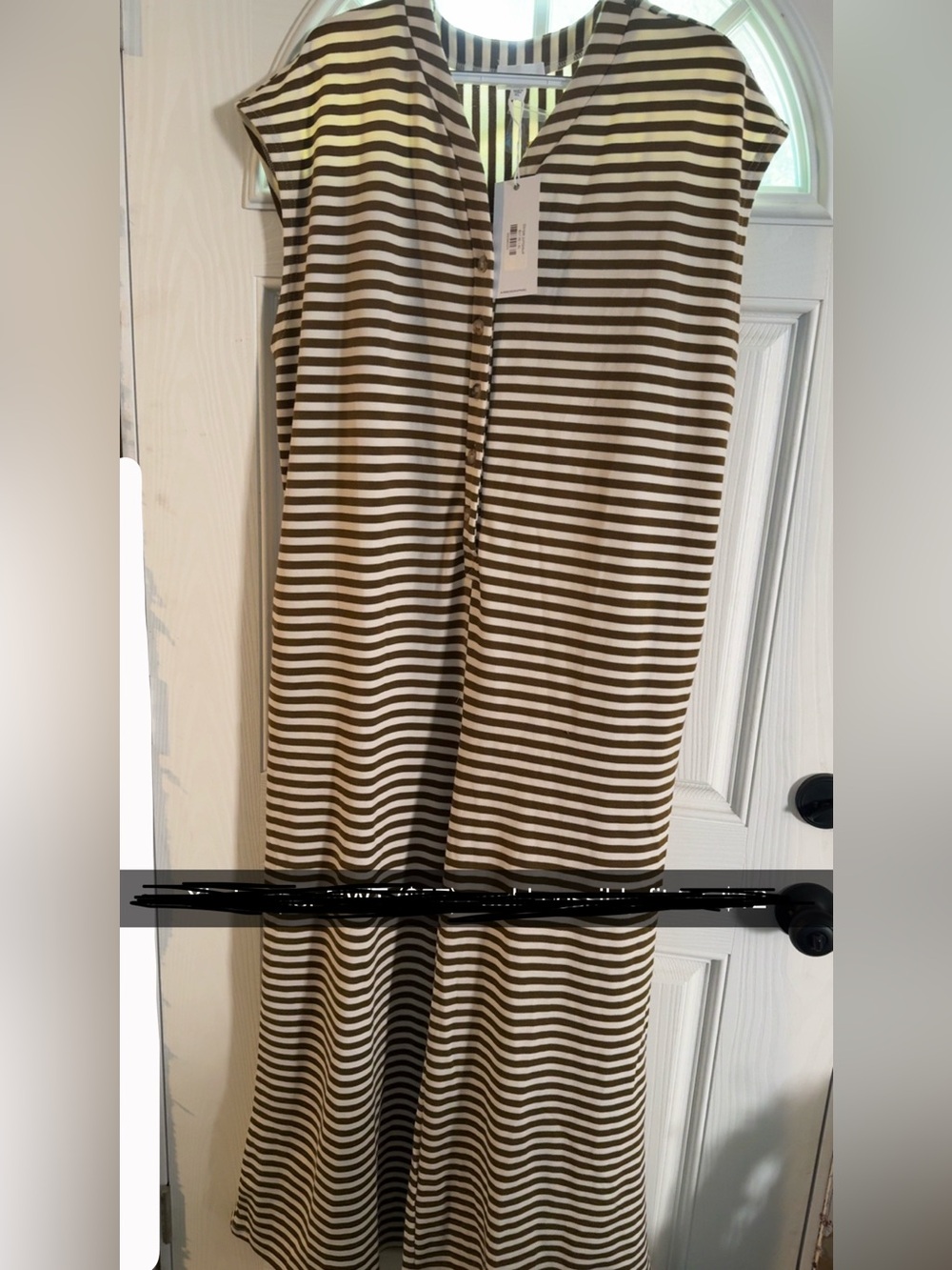 Striped Sleeveless Jumpsuit in Brown and White Stripes
